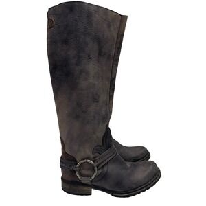 Steve Madden Judgement Boots 6.5 Leather Tall Moto Biker Riding Western Grunge